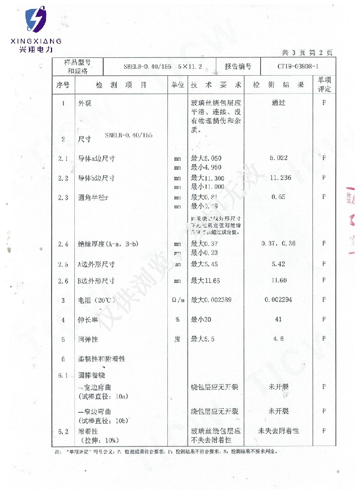 双玻璃丝包铝线检测报告