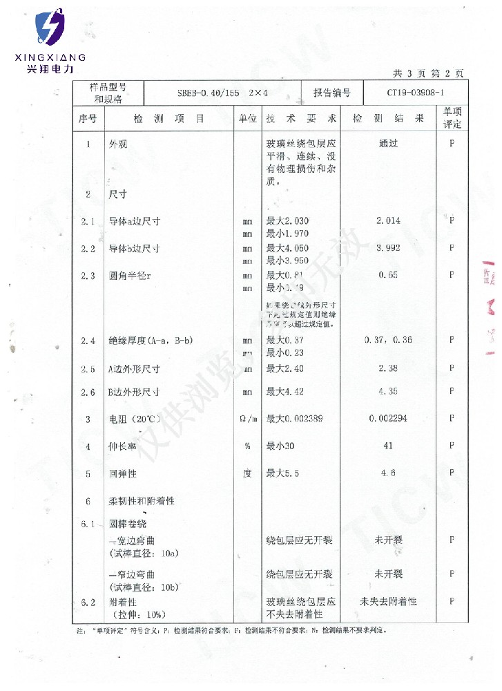 双玻璃丝包铜线检测报告